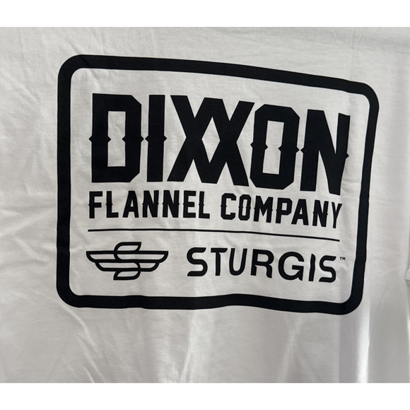 Dixxon Flannel Mens T-Shirt Short Sleeve White Size Large Sturgis Badge New - Picture 5 of 5